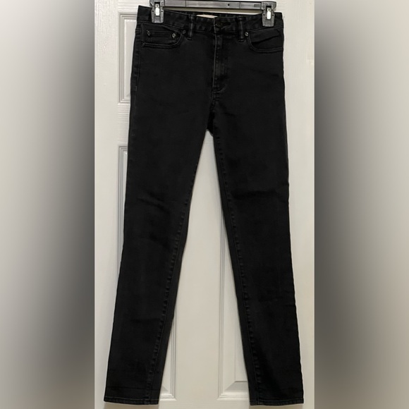 TORY BURCH JEANS, BLACK SIZE: 2, MEASUREMENTS: WAIST: 13”, INSEAM: 28, RISE: 9”. - Picture 2 of 12